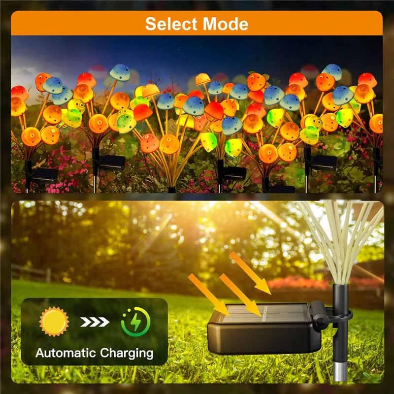 12-LED Mushroom Design Solar Light Lawn Garden Outdoor Landscape Atmosphere LED Night Light