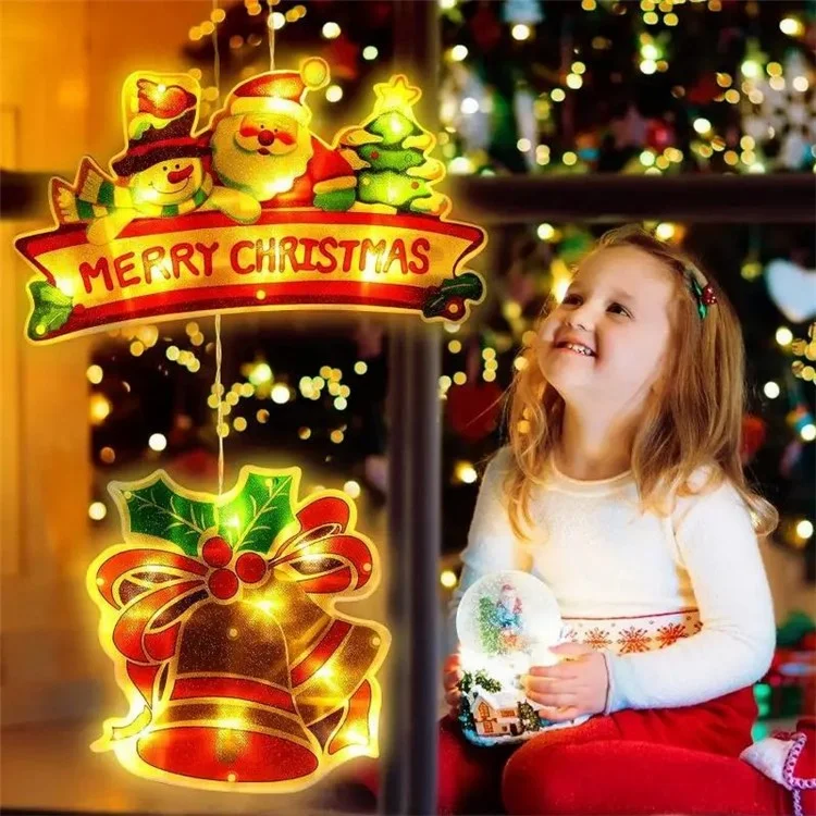 Luz de Decoração de Natal LED com Ventosa e Pendurador - Estilo A