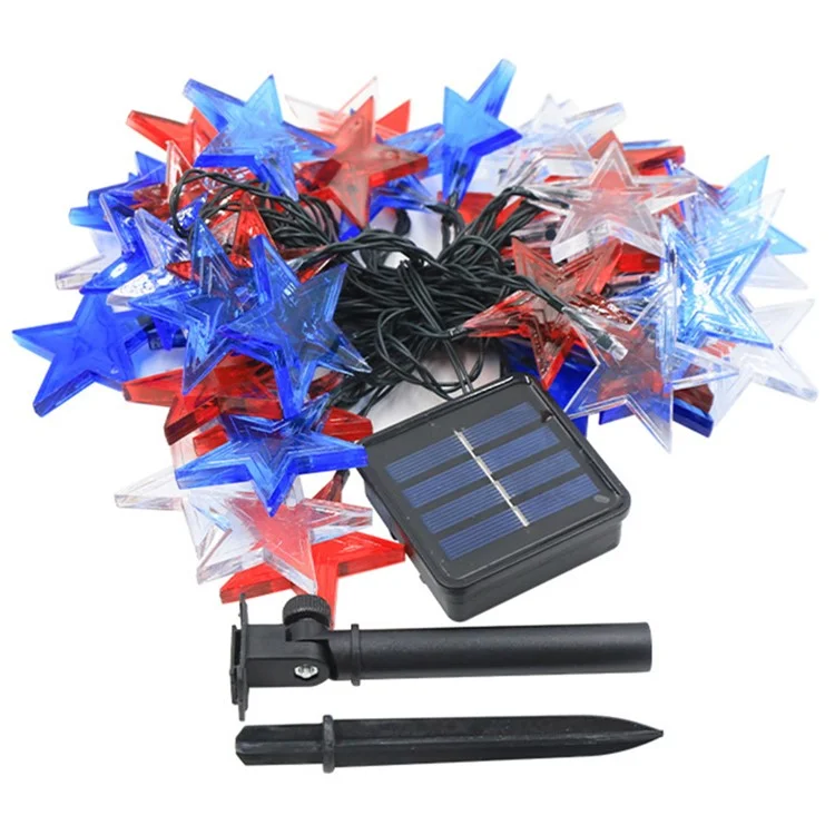 6,5 m 30-LED-Sterndesign-Lichterkette 8 Modi Solar Outdoor Garden Yard Dekorationsleuchte