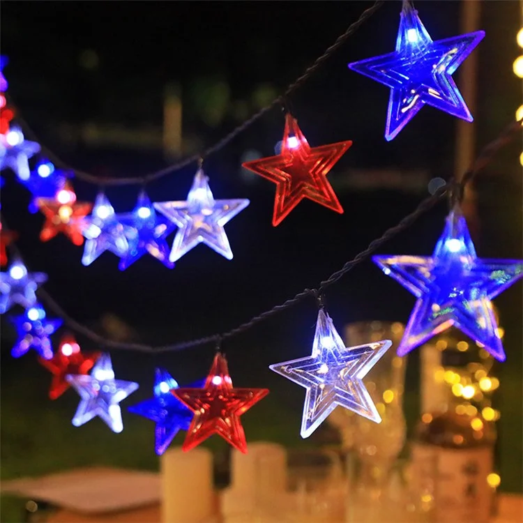 6,5 m 30-LED-Sterndesign-Lichterkette 8 Modi Solar Outdoor Garden Yard Dekorationsleuchte