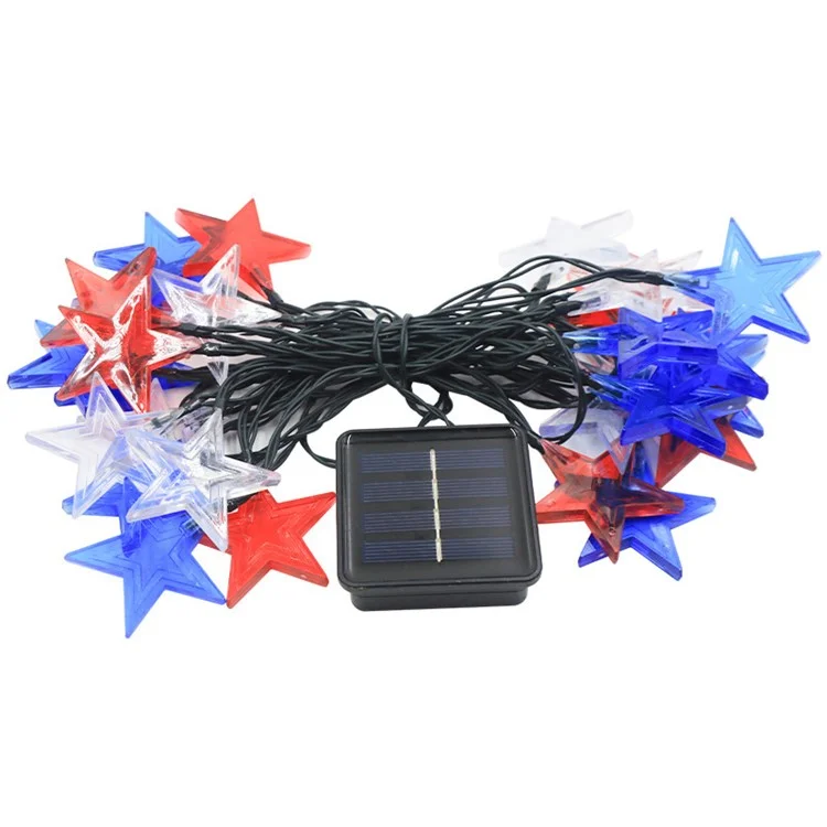 6,5 m 30-LED-Sterndesign-Lichterkette 8 Modi Solar Outdoor Garden Yard Dekorationsleuchte