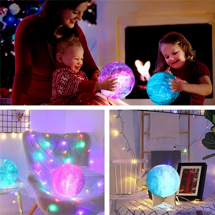 Luce a LED per la luna da 16 colori ricaricabile con controllo touch / tap e telecomando, decorazione per la casa