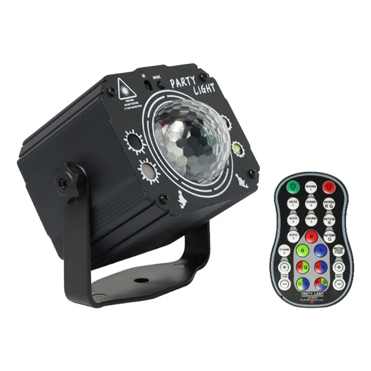 Bola mágica RGB Laser Strobe Stage Projetor de luz Voz ativada Controle remoto Home Party Lamp