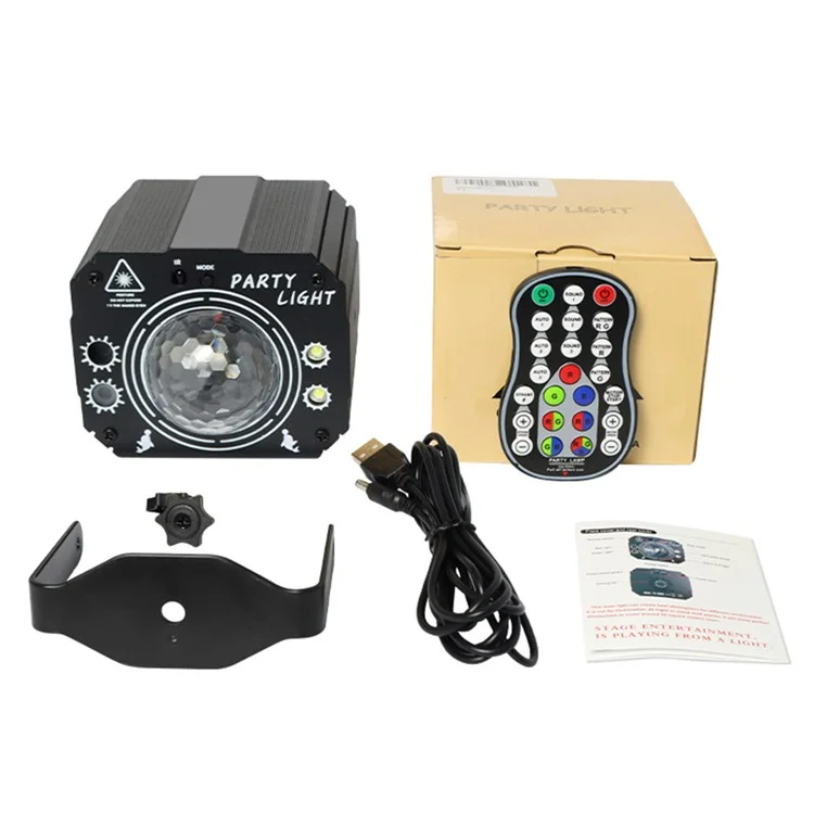 Bola mágica RGB Laser Strobe Stage Projetor de luz Voz ativada Controle remoto Home Party Lamp