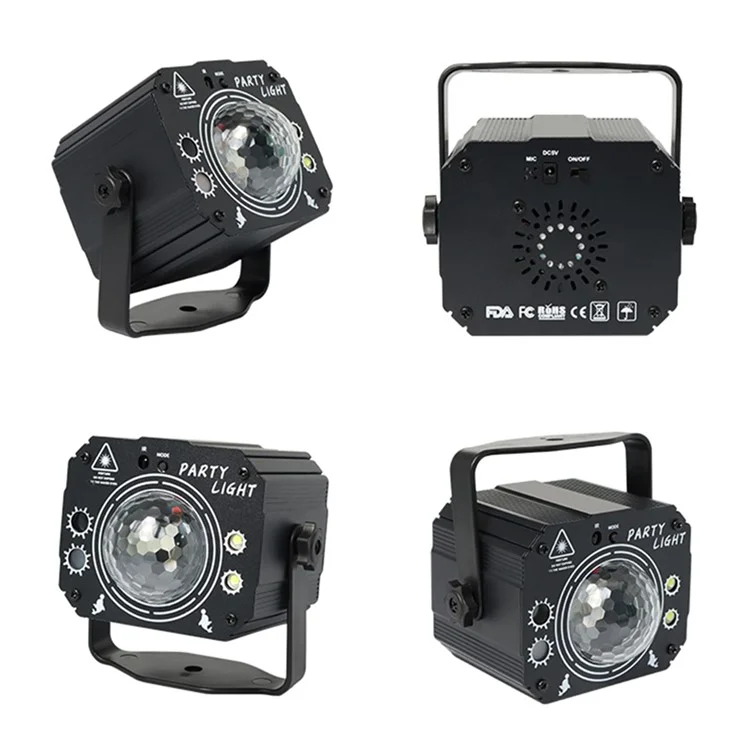 Bola mágica RGB Laser Strobe Stage Projetor de luz Voz ativada Controle remoto Home Party Lamp