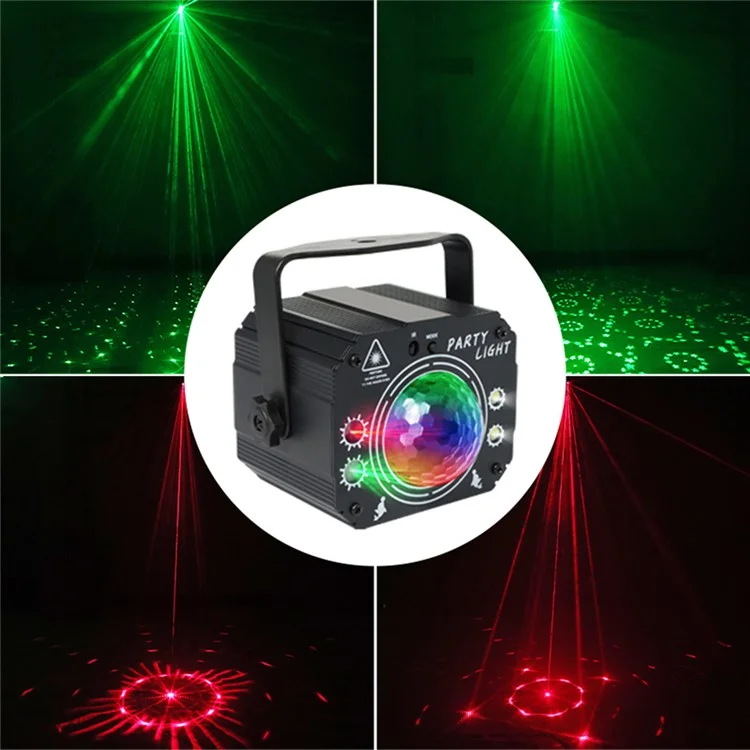 Bola mágica RGB Laser Strobe Stage Projetor de luz Voz ativada Controle remoto Home Party Lamp