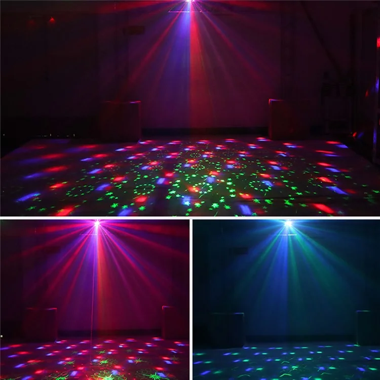 Bola mágica RGB Laser Strobe Stage Projetor de luz Voz ativada Controle remoto Home Party Lamp