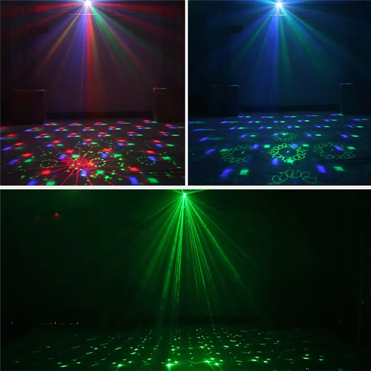 Bola mágica RGB Laser Strobe Stage Projetor de luz Voz ativada Controle remoto Home Party Lamp