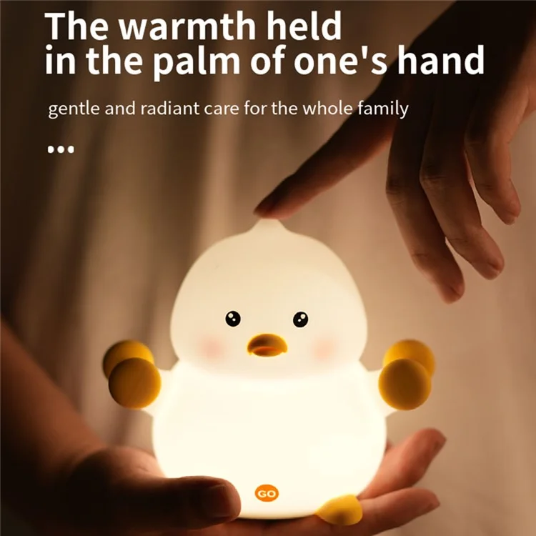 SK-201 Cute Duck Lamp Silicone Night Light LED Bedside Lamp Nursery Nightlight with 30 Minutes Timer - Style A
