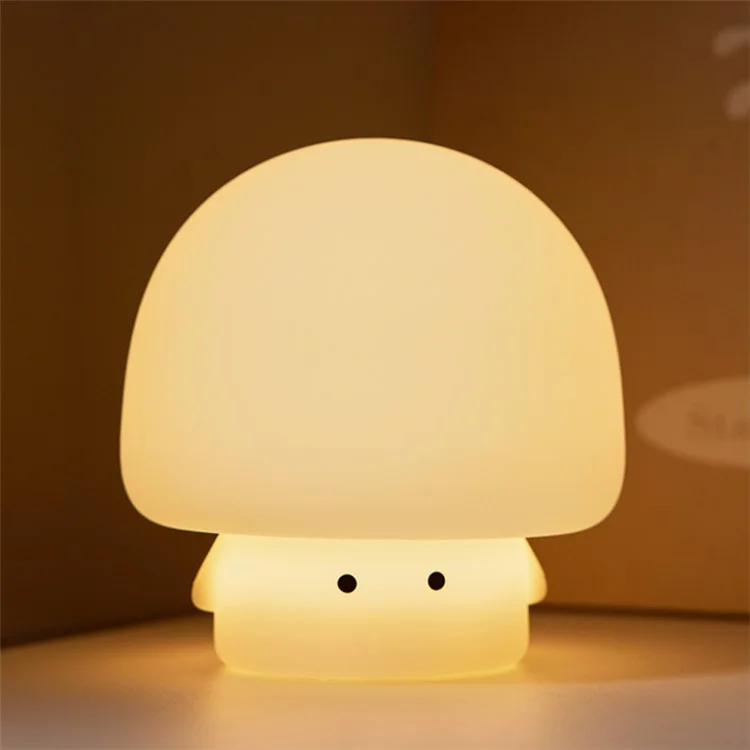 A021 Mushroom Night Light Baby Nursery Cute Silicone Light Bedside Sleep Lamp mit 30 Minuten Timer - Weiß