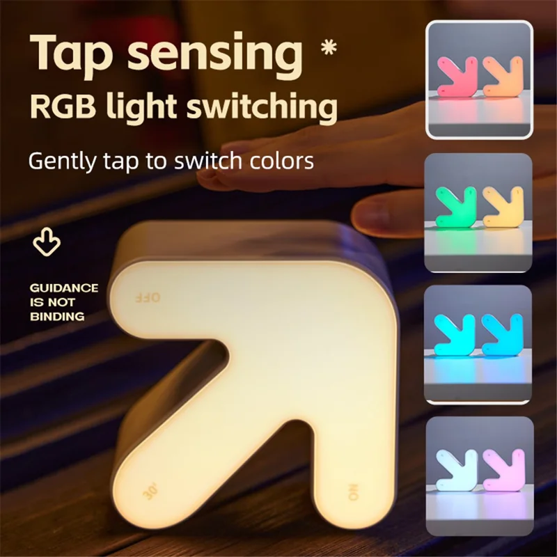 K-1700 3D Arrow Sign Light RGB Creative Night Light DIY Arrow Flip Modern Decorative Lamp