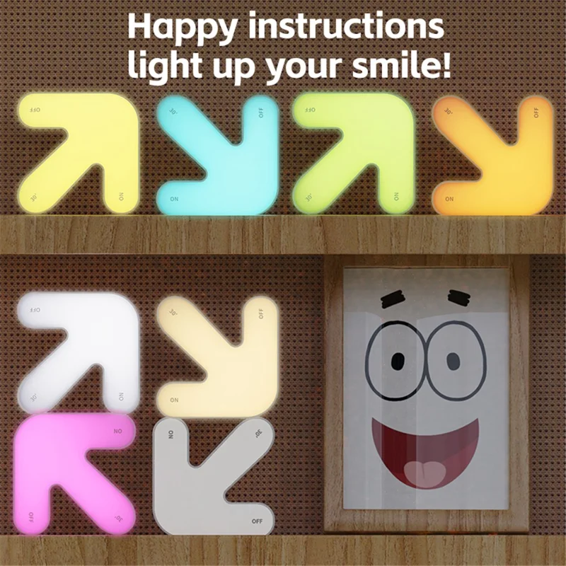 K-1700 3D Arrow Sign Light RGB Creative Night Light DIY Arrow Flip Modern Decorative Lamp