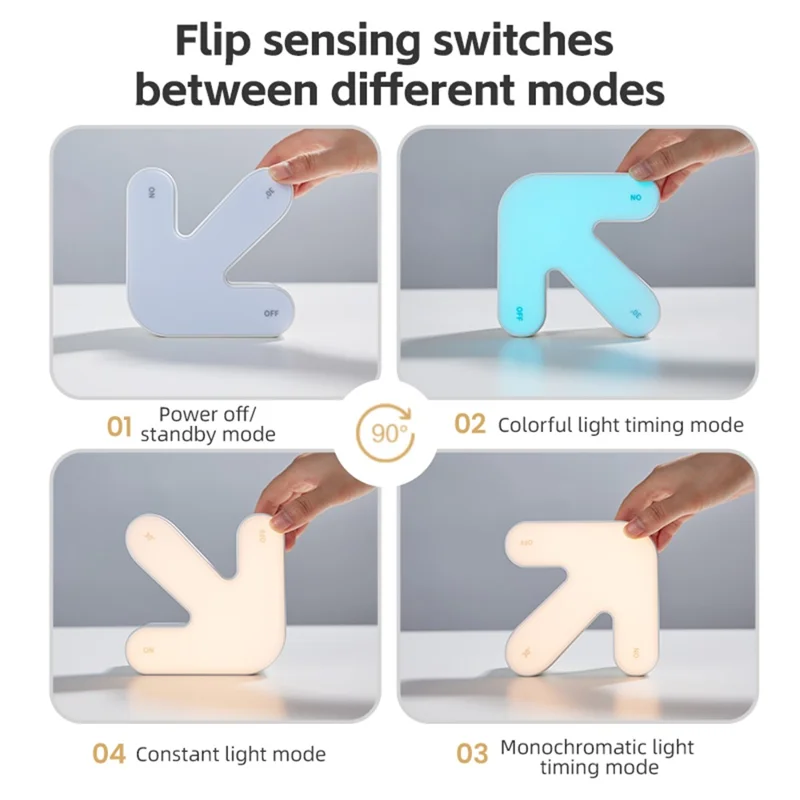 K-1700 3D Arrow Sign Light RGB Creative Night Light DIY Arrow Flip Modern Decorative Lamp