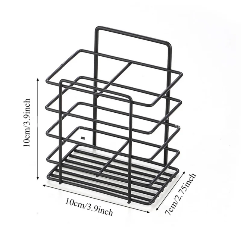 5Pcs / Set 6-Hook Style Punch-Free Carbon Steel Storage Basket Bathroom Draining Organization Rack