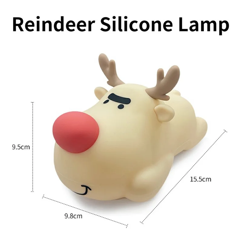 Reindeer Night Light Nursery Silicone Night Lamp Table Decorations