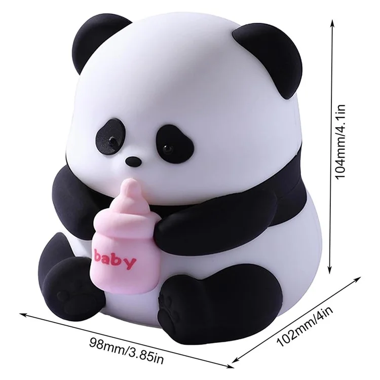 Panda Night Light Lámpara Led Dimmable Recargable Toque de Noche Toque Silicona Colorida Noche Luz