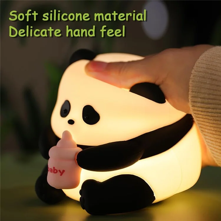 Panda Night Light Lámpara Led Dimmable Recargable Toque de Noche Toque Silicona Colorida Noche Luz