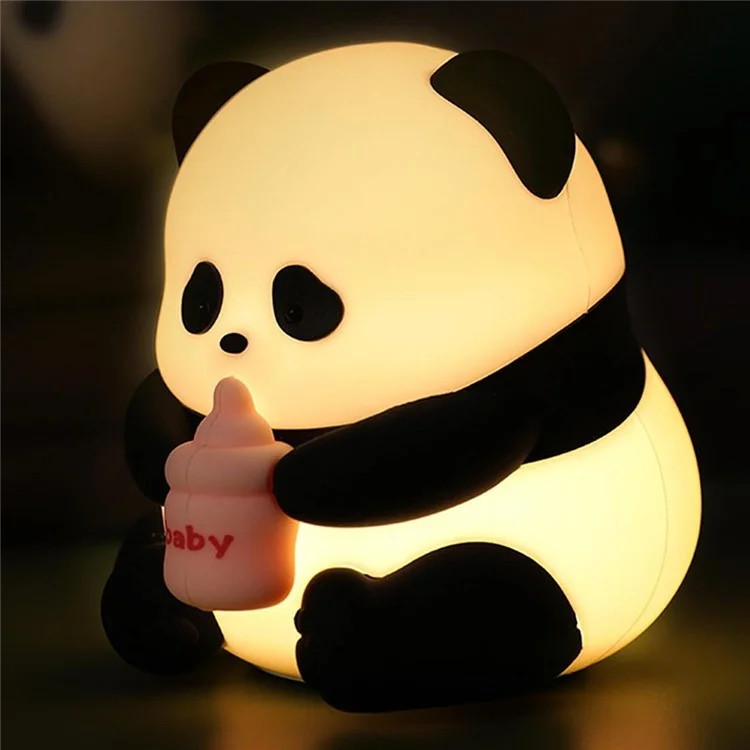 Panda Night Light Lámpara Led Dimmable Recargable Toque de Noche Toque Silicona Colorida Noche Luz