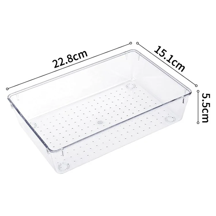 28 Stück / Set Rutschfeste transparente PET-Aufbewahrungsbox für Schubladen, Schmuckorganizer, Makeup-Organizer, Behälter