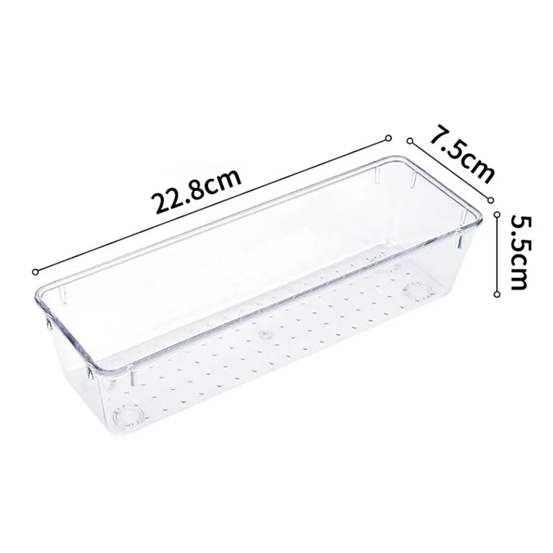 10Pcs / Set Non-Slip Transparent PET Storage Box for Drawers Jewelry Makeup Organizer Container