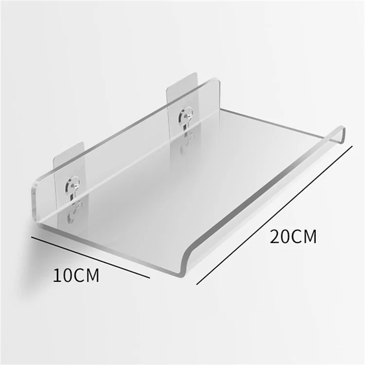 20x10x4cm Transparent Acrylic U-Shaped Display Storage Rack Punch-Free Bathroom Wall Storage Shelf
