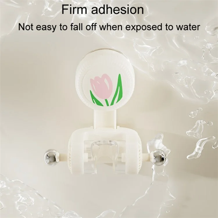 Tulip Shape Suction Cup Shower Head Holder Drill Free Wall Mount Shower Head Support - White