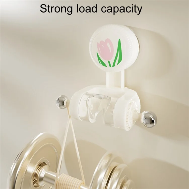 Tulip Shape Suction Cup Shower Head Holder Drill Free Wall Mount Shower Head Support - White