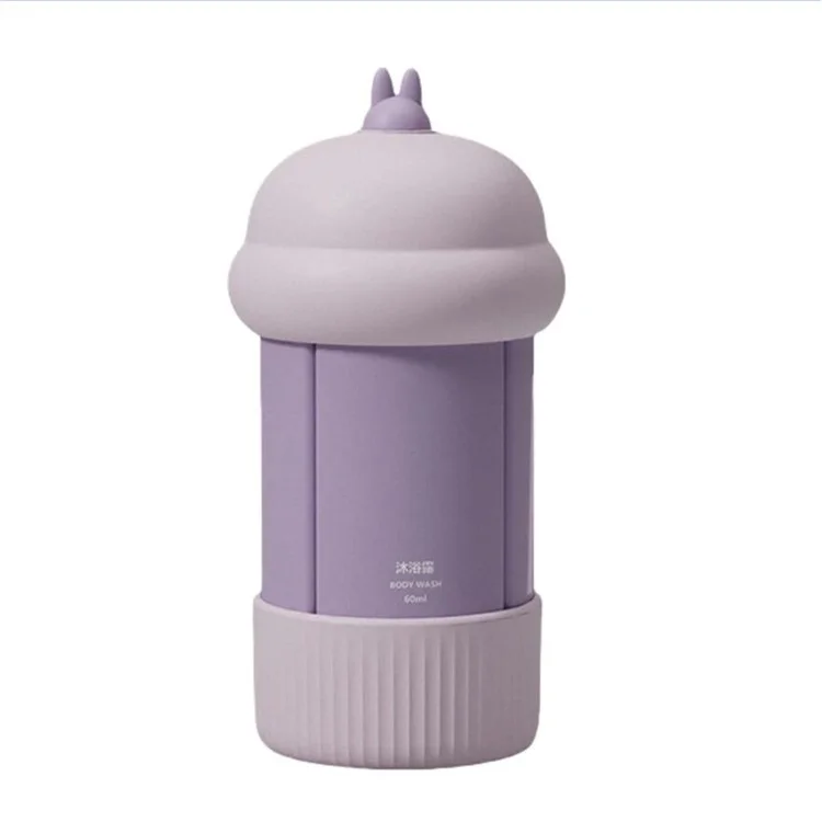 4-in-1-reise Nachfüllbares Flaschensatz Tragbarer Gepresster Leerer Lotion Shampoo Container - Lila