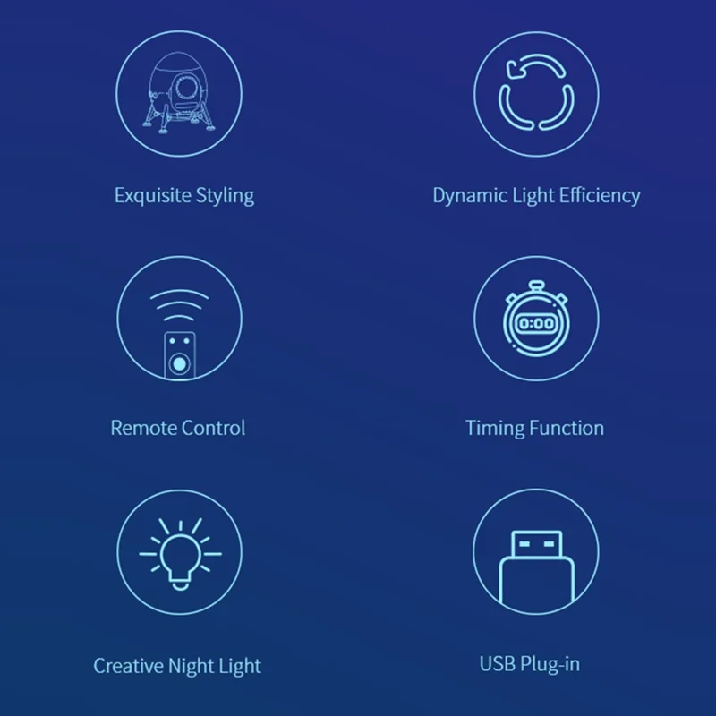 Astronaut Space Landing Starry Sky Nebula Projection Lamp Atmosphere Light Bedroom Night Light