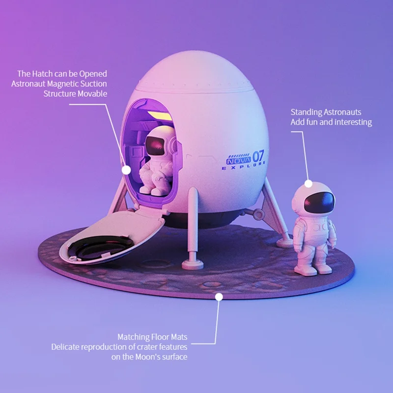 Astronaut Space Landing Starry Sky Nebula Projection Lamp Atmosphere Light Bedroom Night Light