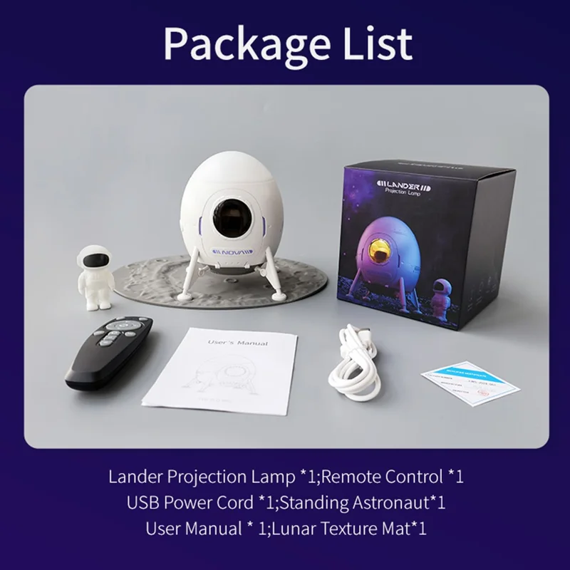 Astronaut Space Landing Starry Sky Nebula Projection Lamp Atmosphere Light Bedroom Night Light