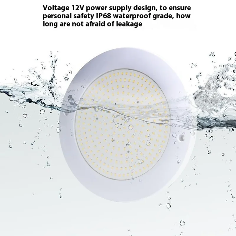 6W 12V Swimming Pool LED Light IP68 Waterproof RGB Underwater Light Submersible Lamp - White Light