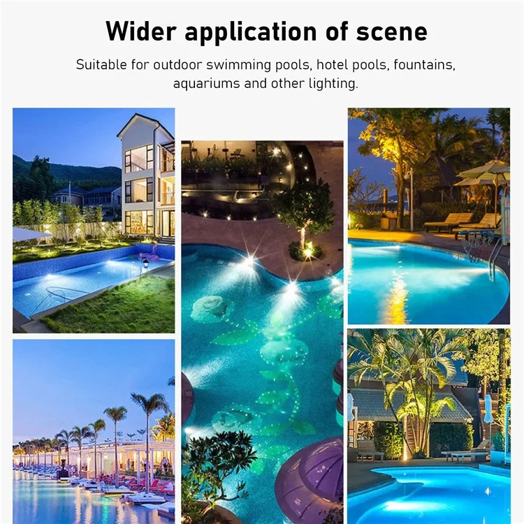 Lampe LED submersible pour piscine de 18W 12V, IP68 étanche, lumière RGB sous-marine - Lumière blanche