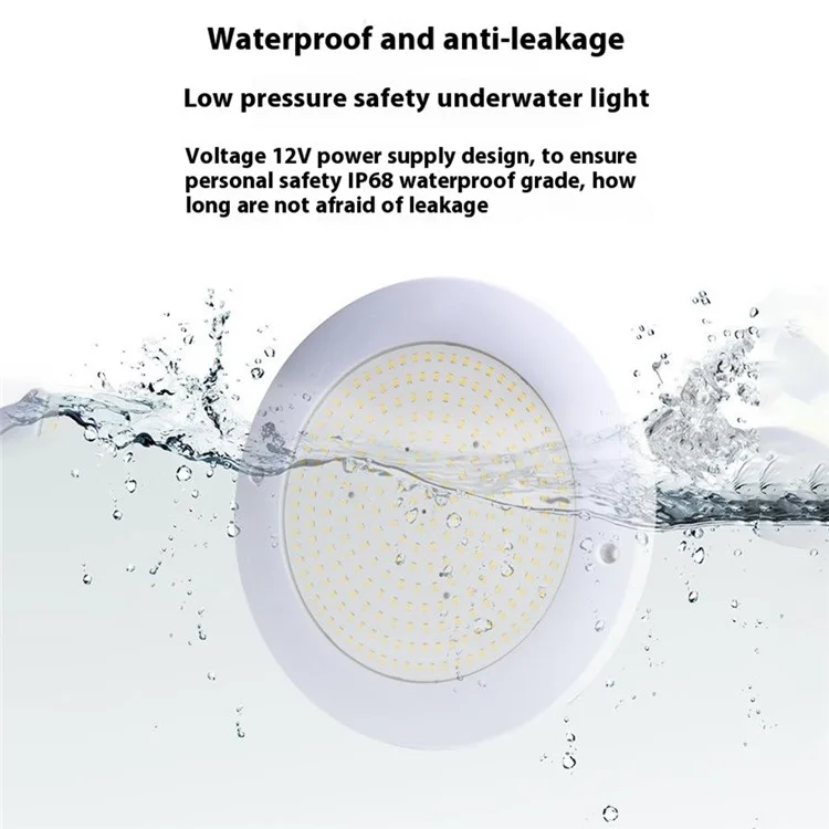 Lampe LED submersible pour piscine de 18W 12V, IP68 étanche, lumière RGB sous-marine - Lumière blanche