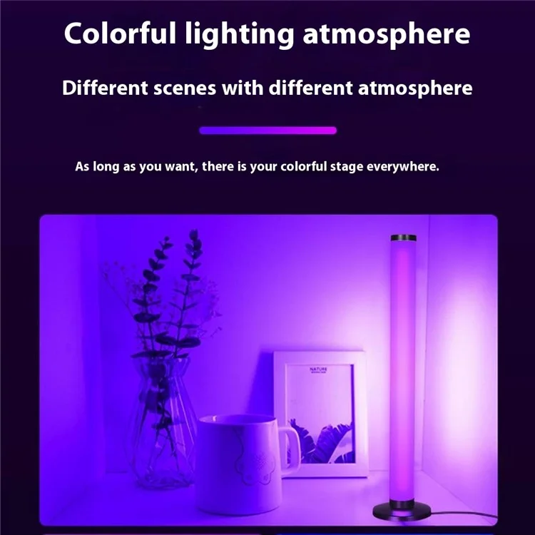 KBB-4 2Pcs Sound Pickup RGB Lamp 360-Degree Luminous Desktop Atmosphere Light