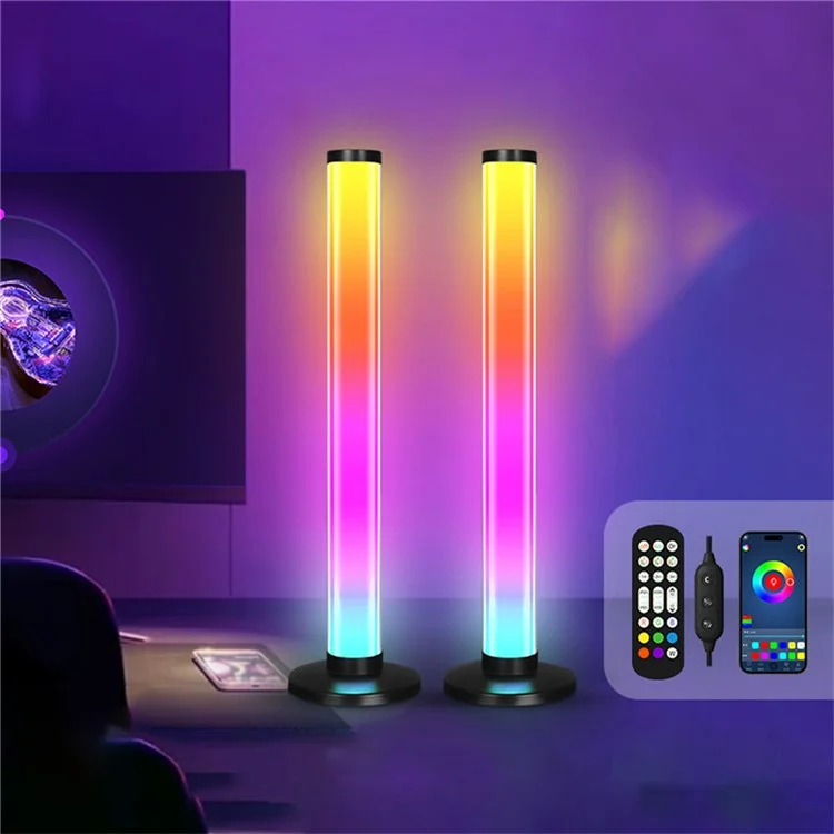 KBB-4 2Pcs Sound Pickup RGB Lamp 360-Degree Luminous Desktop Atmosphere Light