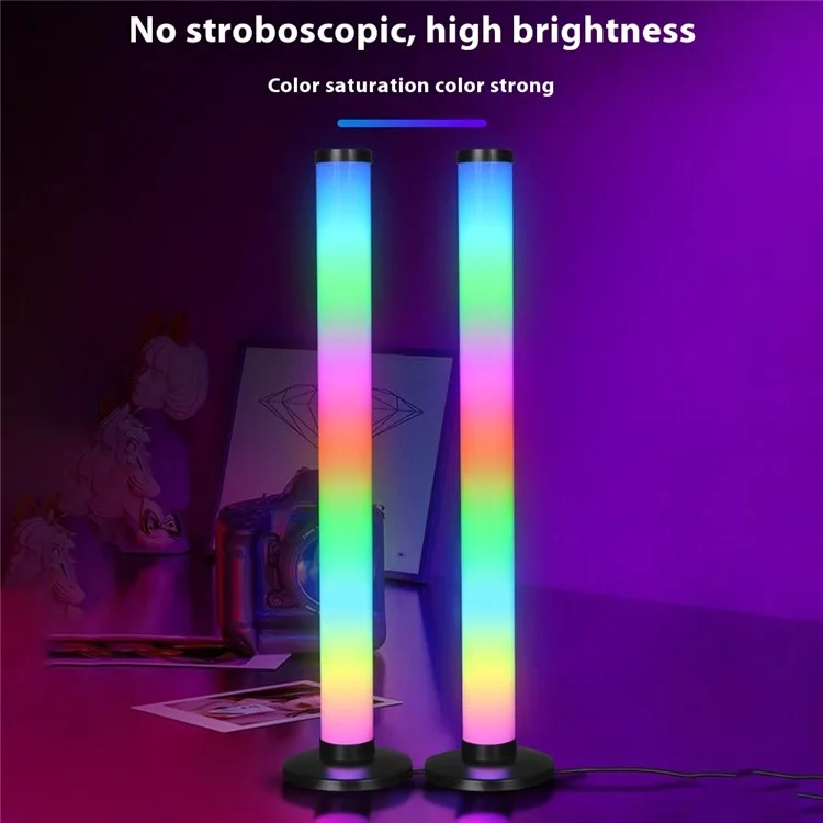 KBB-4 2Pcs Sound Pickup RGB Lamp 360-Degree Luminous Desktop Atmosphere Light