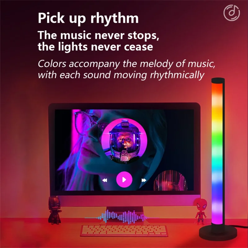 KBB-7 Magic Color RGB Rhythm Pickup Lamp 180 Degree Luminous Desktop Atmosphere Light, Small Size