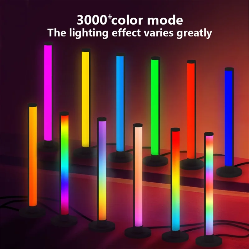 KBB-8 2Pcs Magic RGB Rhythm Pickup Lamp 180 Degree Luminous Desktop Atmosphere Light, Small Size