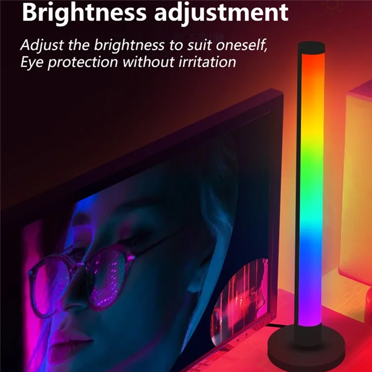 KBB-8 2Pcs Magic RGB Rhythm Pickup Lamp 180 Degree Luminous Desktop Atmosphere Light, Small Size
