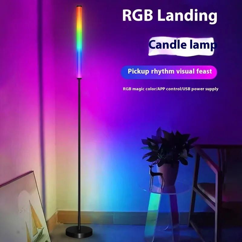 KBB-15 Wall Corner Atmosphere Lamp Sound Pickup Timer RGB Floor Light with Remote