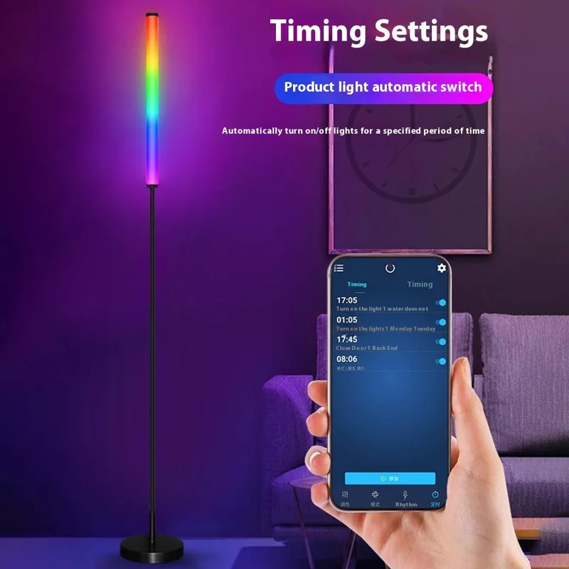 KBB-15 Wall Corner Atmosphere Lamp Sound Pickup Timer RGB Floor Light with Remote
