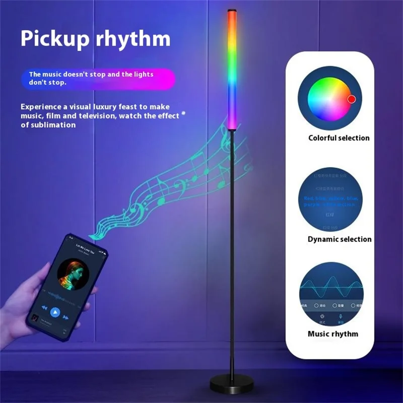 KBB-15 Wall Corner Atmosphere Lamp Sound Pickup Timer RGB Floor Light with Remote
