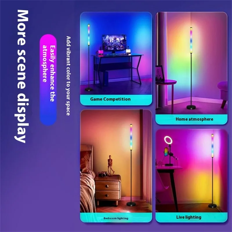 KBB-15 Wall Corner Atmosphere Lamp Sound Pickup Timer RGB Floor Light with Remote
