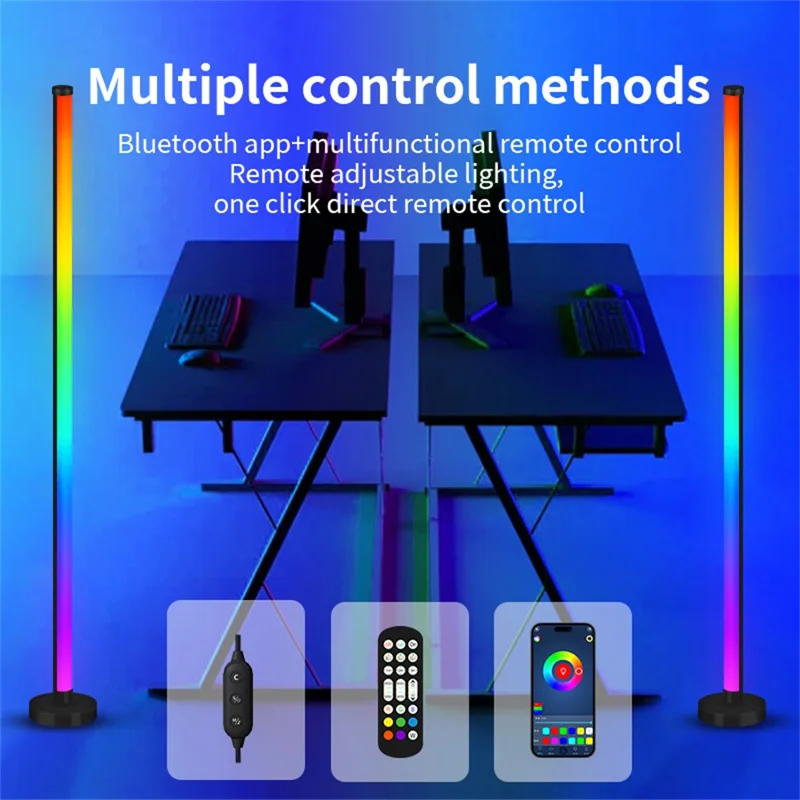 KBB-18 2Pcs Floor Light 1000+ Lighting Modes RGB Sound Pickup Wall Corner Atmosphere Lamp