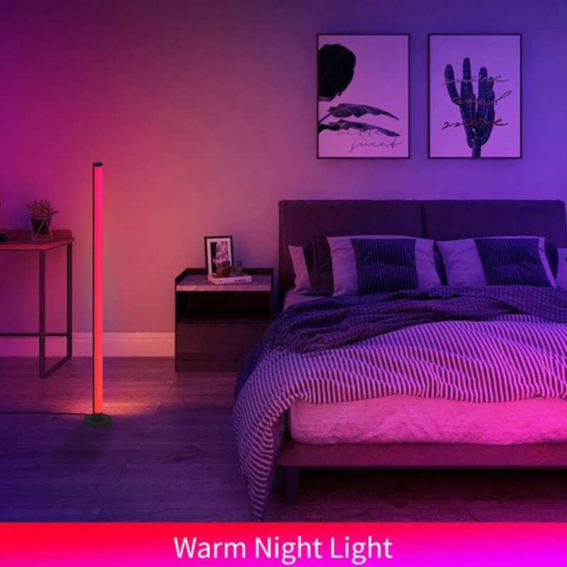 KBB-1 3-section Splicing Floor Light Wall Corner Sound Pickup RGB Atmosphere Lamp with Remote