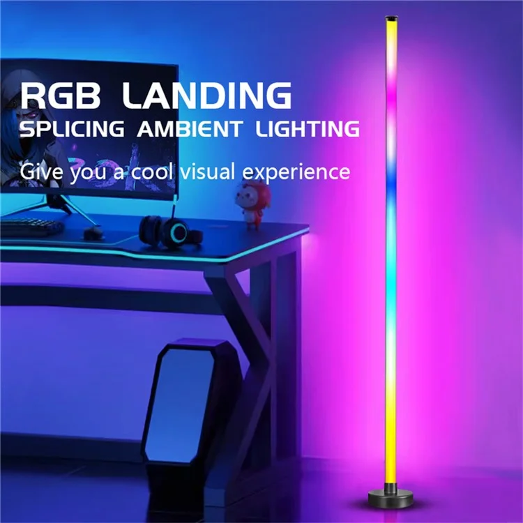 KBB-2 set of 2 3-piece floor corner light wall lamp with sound pickup, RGB atmosphere lamp with remote control