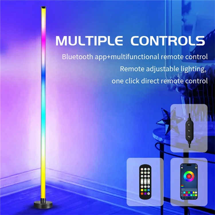 KBB-2 set of 2 3-piece floor corner light wall lamp with sound pickup, RGB atmosphere lamp with remote control