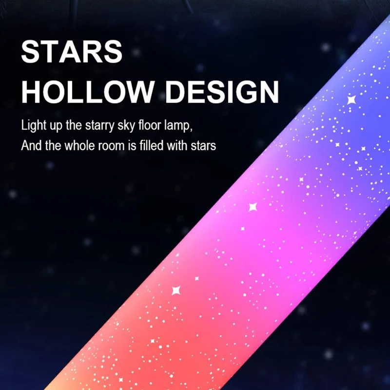 KBB-21 Star Hole Design RGB Floor Pickup Light Bedroom Living Room Cylindrical Atmosphere Lamp
