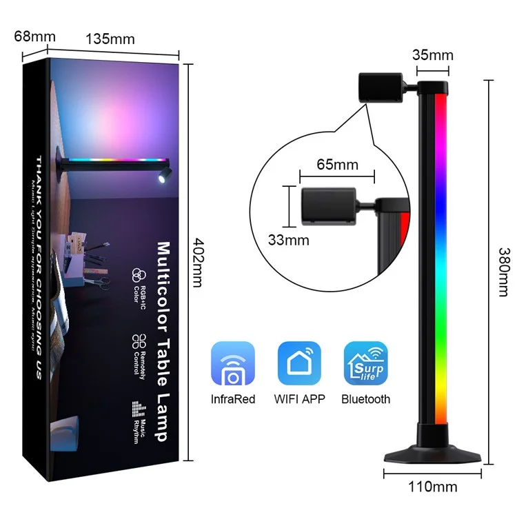 DX24018-BT Schreibtischlampe Bluetooth Ambient Light Augenschutz Musik Sync Leselampe